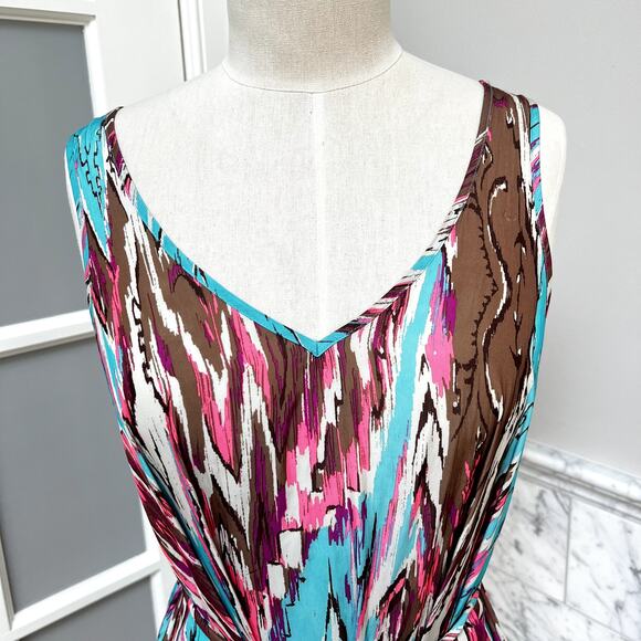 Calypso St. Barth A-line Cover-Up Tank Dress Tie-Waist Beachy Vacation Small - Picture 4 of 8